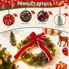 22 Inch Holiday Wreath with Lights Red Bow Pinecones Berries Artificial Indoor Outdoor Door Window Porch Decor - 4 of 4