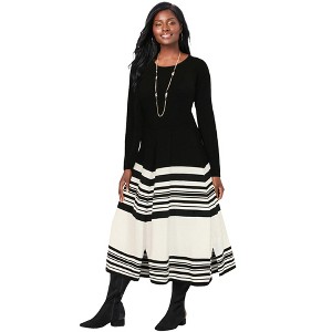 Jessica London Fit And Flare Sweater Dress - 1 of 4
