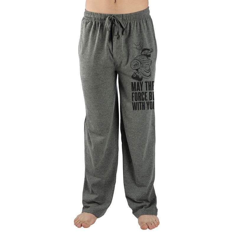Mens Grey May The Force Be With You Star Wars Sleep Pajama Pants, 1 of 3