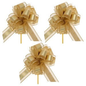 Unique Bargains Matte Bows for Gift Wrapping Christmas Decorative 47.24"x1.97" 3Pcs - 1 of 4