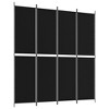 vidaXL 4-Panel Room Divider Black 78.7"x86.6" Fabric - 2 of 4