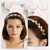 Unique Bargains Women's Alloy Metal Flower Shape Faux Pearl Headbands Gold Tone 4.72"x1.38" 4 Pcs - 2 of 4