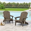 2pk Bellwood Outdoor Acacia Wood Folding Adirondack Chairs Gray - Christopher Knight Home: Rustic Design, Cup Holders - 3 of 4