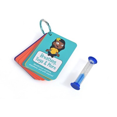 Mindful Minute Cards for Kids with Sand Timer and Clip