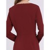 INSPIRE CHIC Women's Asymmetrical Neckline Long Sleeve Wear to Work Sheath Dress - 4 of 4