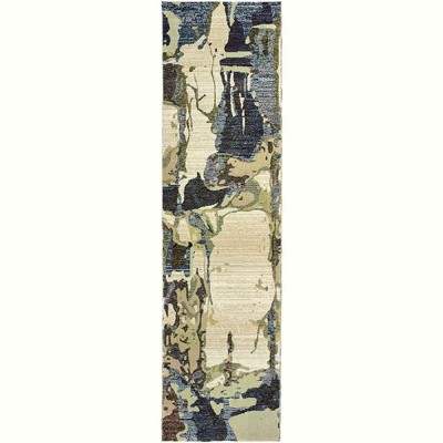 Oriental Weavers Evolution 8027A Blue/ Grey Indoor Area Rug - 2'6" x 12'