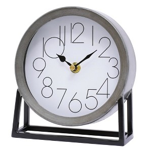 Aoibox Modern Silvery Table Clock on Stand ¨C Decorative Desk & Shelf Mantel, Farmhouse Non-Ticking, Home D¨¦cor for Living Room, Bedroom, Office - 1 of 4