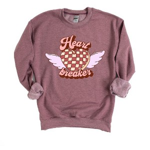 Simply Sage Market Women's Graphic Sweatshirt Heart Breaker Wings - 1 of 3