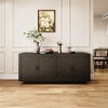 Okak Mid Century Wooden Buffet Sideboard Storage Cabinet with Metal Handles,Ash Veneer Pantry Cabinets for Dining Room,Kitchen - 3 of 4