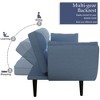 57" Blue Sofa Soft Two Armrests Throw Pillow Pillow Comfortable Fit Apartment Bedroom Small Space - 2 of 4
