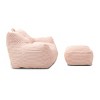 Bean Bag Chair Modern with Footstool and Armrests for Living Room Lounge 27.5"W-3irtyhousy - 3 of 4