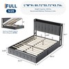 Upholstered Lift Up Storage Bed Frame with Headboard, Velvet Platform Bed with Wooden Slats & Metal Frame, Noise Free, No Box Spring Needed - 3 of 4