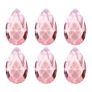 Unique Bargains Crystal Pendants Teardrop Beads for DIY Lamp Arts Crafts Decoration 6 Pcs - 1 of 4