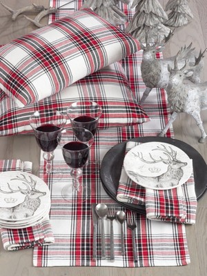 Classic Plaid Multicolor Cotton Table Runner, 16"x72"