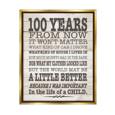 Stupell Industries 100 Years From Now Inspiring Teacher Framed Canvas