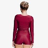 Calypsa Women's Avery 2-Piece Long Sleeve Wrap Swim Set With Reversible Top and Tummy Control Shorts - 4 of 4