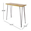 Modern Outdoor Industrial Rectangular Counter Height  Dining Bar Table,Patio Bistro Porch Teak Finished Table with Hairpin Legs-Cuddlewood - 4 of 4