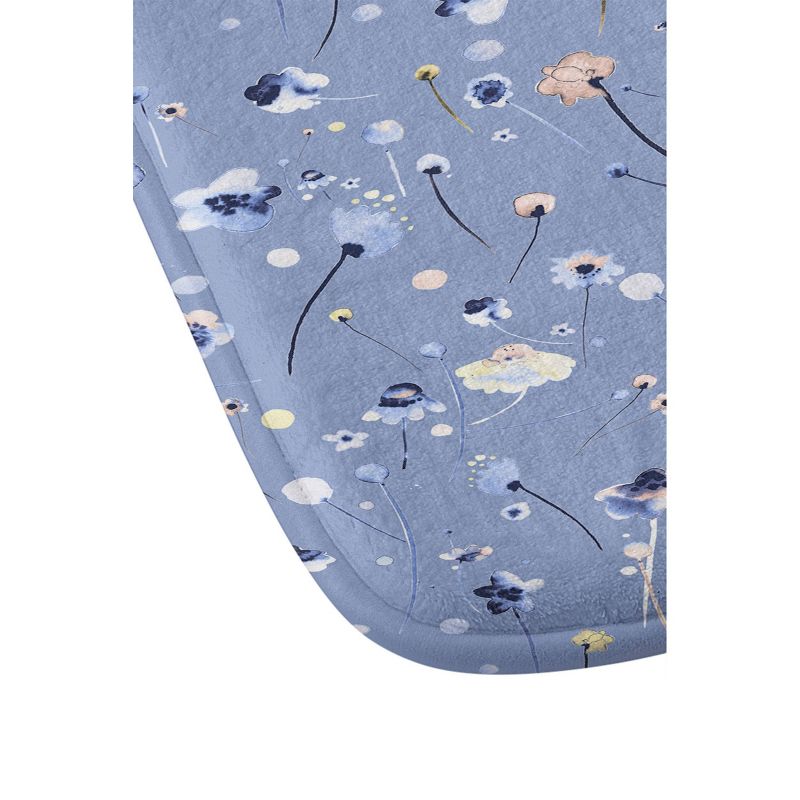 Ninola Design Soft Flowers Memory Foam Bath Mat Blue - Deny Designs, 4 of 5