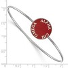 Black Bow Jewelry Sterling Silver Alpha Chi Omega Greek Life Bangle Bracelet 7 Inch - 2 of 3