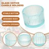 Unique Bargains Centerpiece Decor Round Ribbed Votive Glass Tea Light Holders - 3 of 4