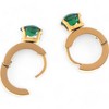 Anna-Kaci Women's Gold Hoop Earrings with Emerald Green Heart Shaped Crystal Stud- Green - 4 of 4