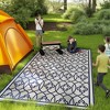 Outsunny Outdoor Patio Rug, Large Camping Carpet with Carrying Bag, 9' x 18' Waterproof Plastic Straw, Reversible, Lantern Pattern - 3 of 4