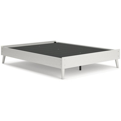 Aprilyn White Queen Platform Bed with Sleek Storage Drawer