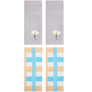 REGALWOVEN 4 Pcs Cotton Bathroom Soft Absorbent Cotton Hand Towels - 1 of 4