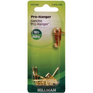 Hillman AnchorWire Brass-Plated Gold Professional Picture Hanger 10 lb 5 pk (Case of 10) - 1 of 1