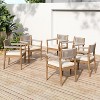 Christopher Knight Home Lillia Modern Coastal Patio Acacia Wood Woven Rope Dining Chairs (Set of 6) - 2 of 4