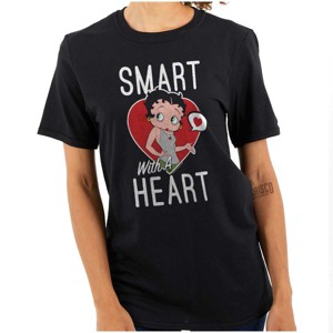 Betty Boop Smart with a Heart Cartoon Womens Graphic T Shirt Tees Brisco Brands - 1 of 1