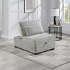 SKRAN Convertible Sleeper Couch Chair, Pull Out Sofa Bed Tufted Plush Seat with Backrest and Pillow for Bedroom, Living Room and Small Space - 3 of 4