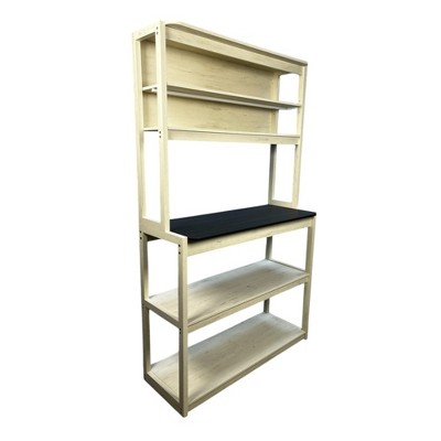 JUJABU 39.37" 5-Tier Bakers Rack for Kitchen with Storage, Coffee Bar, Kitchen Shelves, Microwave Stand
