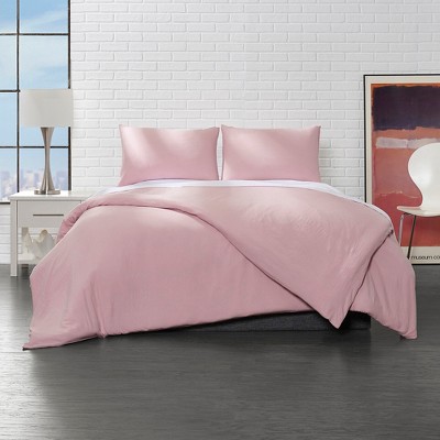 Rose Microfiber Full/Queen Duvet Cover Set
