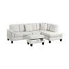 Corduroy L-Shaped Modular 3-Piece Sectional Sofa with Storage Ottoman and Included Pillows - 2 of 4
