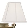 Barnes and Ivy Swing Arm Wall Lamp Antique Brass Plug-In Light Fixture Ivory Fabric Square Shade Bedroom Bedside Reading - 2 of 4