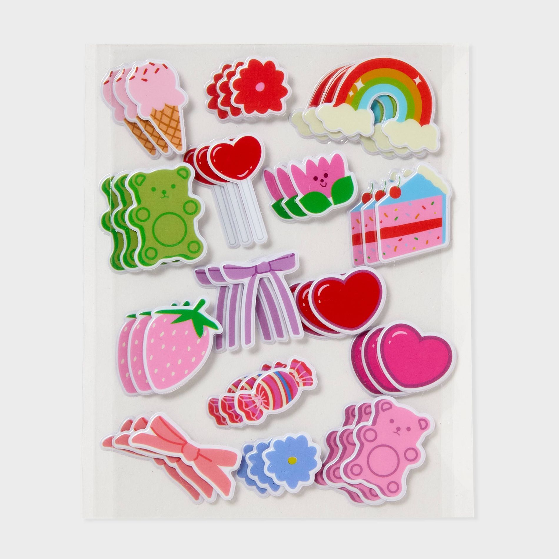 3ct Valentine's Day Cute Puffy Sticker Sheets - Spritz™