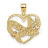 Black Bow Jewelry 14k Two Tone Gold and White Rhodium #1 Mother Heart Pendant, 17mm - 3 of 4