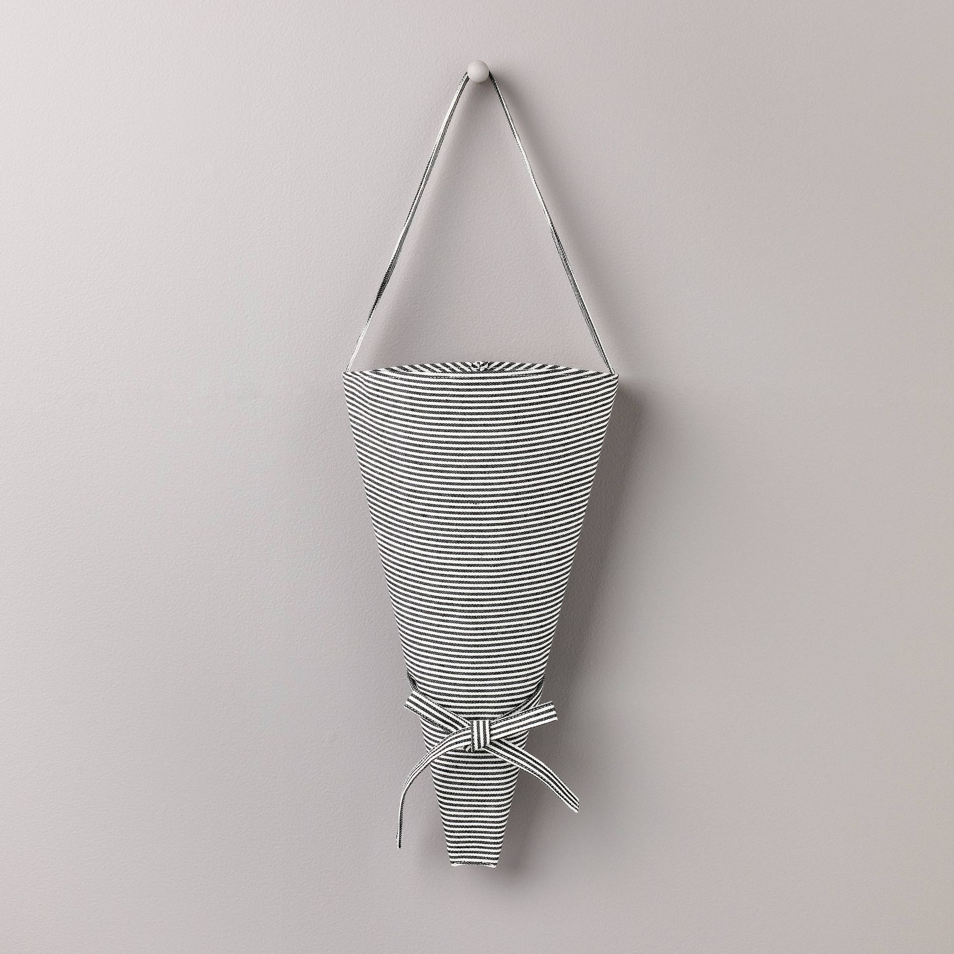 Conical Striped Fabric Flower Market Tote Gray/Cream - Hearth & Hand™ with Magnolia
