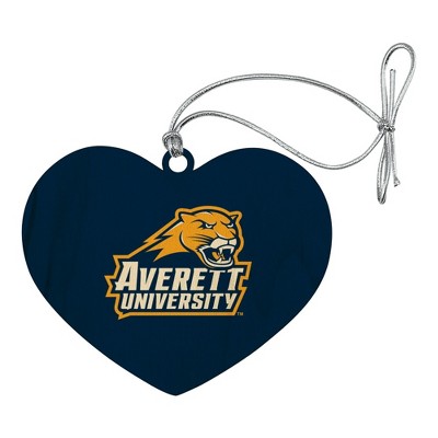 Averett University Cougars Logo Heart Love Wood Christmas Tree Holiday Ornament