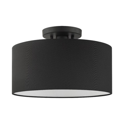 Bainbridge Modern Black and White Drum LED Semi-Flush Mount
