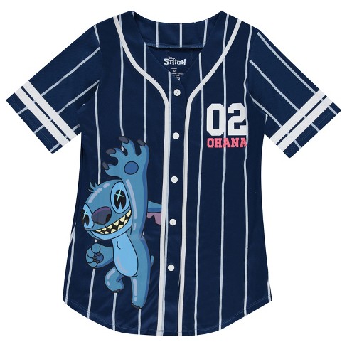 Ladies Lilo And Stitch Shirt Ladies Classic Lilo And Stitch Baseball Jersey Disney Lilo And Stitch Mesh Jersey navy White X large Target