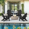 Arceso Folding Adirondack Chair,  15 Inch HDPS Fire Pit Patio Chairs Weather Resistant, Modern Plastic Outdoor Chairs with Cup Holder - 4 of 4