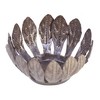 Slickblue Leaf-Patterned Steel Decorative Bowl – Unique 6” Votive Holder, Metal Table Decor for Home & Garden - 2 of 4