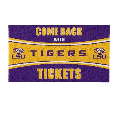 Evergreen Come Back with Tickets Louisiana State University 28" x 16" Woven PVC Indoor Outdoor Doormat