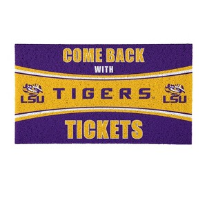 Evergreen Come Back with Tickets Louisiana State University 28" x 16" Woven PVC Indoor Outdoor Doormat - 1 of 4
