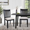 Kumasinova Set of 2 Solid Wood Upholstered Dining Chairs, Slatted Back Kitchen Chairs with Cushion, Ergonomic Medium High Back, Dining Room Furniture - 2 of 4