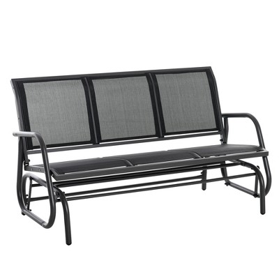 Outsunny Patio Glider Bench Outdoor Porch Glider Swing With 3