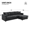 SKRAN Modern Sectional Sofa，100.4*64.6""L-shapedwith Polyester Fabric Couch Set Movable Ottoman for Living Room, Apartment(Black) - 3 of 4