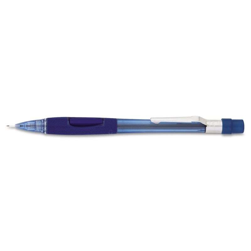 Pentel Quicker Clicker Mechanical Pencil 0.7 mm Transparent Blue Barrel PD347TC, 1 of 3